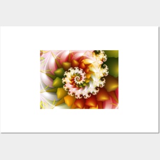 Colourful Spinning Floral Abstract Posters and Art